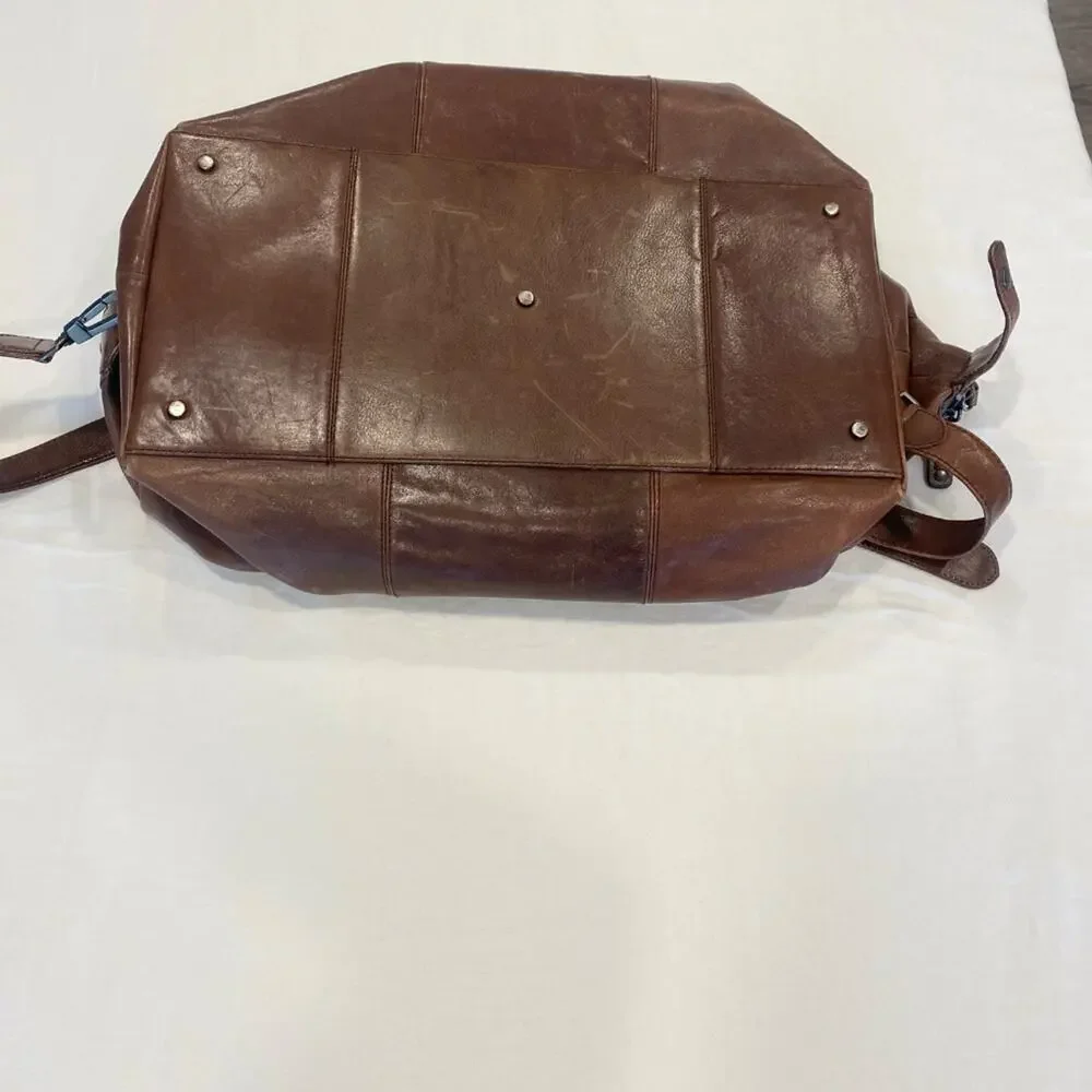 Kenneth Cole Leather Weekender Duffle Bag